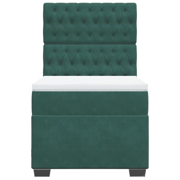 vidaXL Ramsäng med madrass mörkgrön 100x200 cm sammet Grön