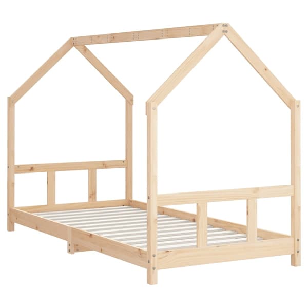 vidaXL Sängram för barn 90x190 cm massiv furu Brun