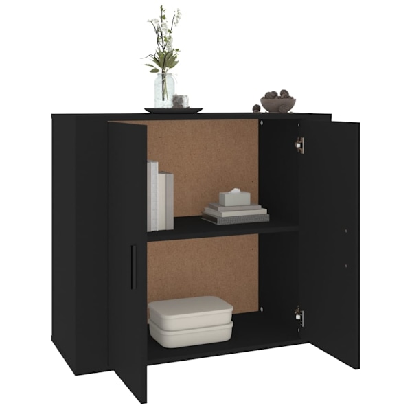 vidaXL Skänk svart 80x33x70 cm konstruerat trä Svart
