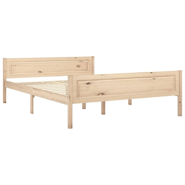 vidaXL Sängram massiv furu 160x200 cm Brun