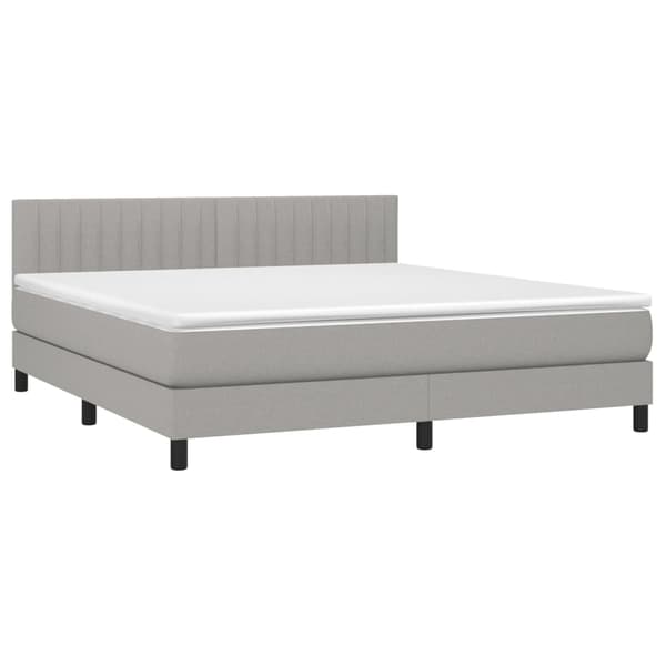 vidaXL Ramsäng med madrass ljusgrå 180x200 cm tyg Grå