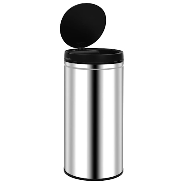 vidaXL Soptunna med automatisk sensor 70 L rostfritt stål Silver
