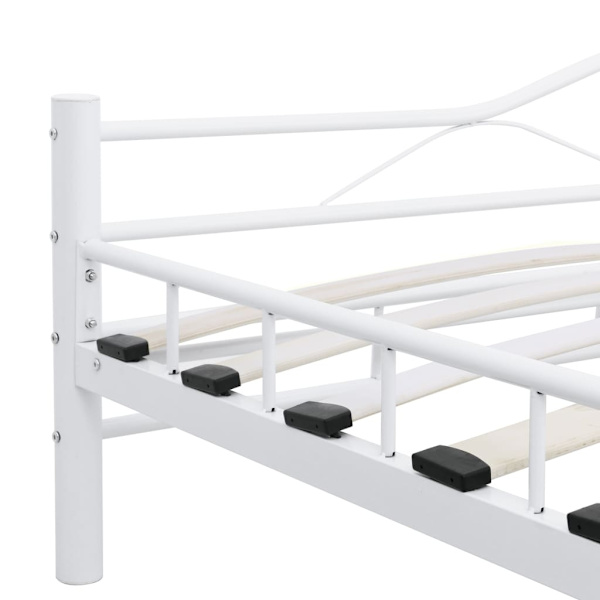 vidaXL Sängram vit metall 200x200 cm Vit