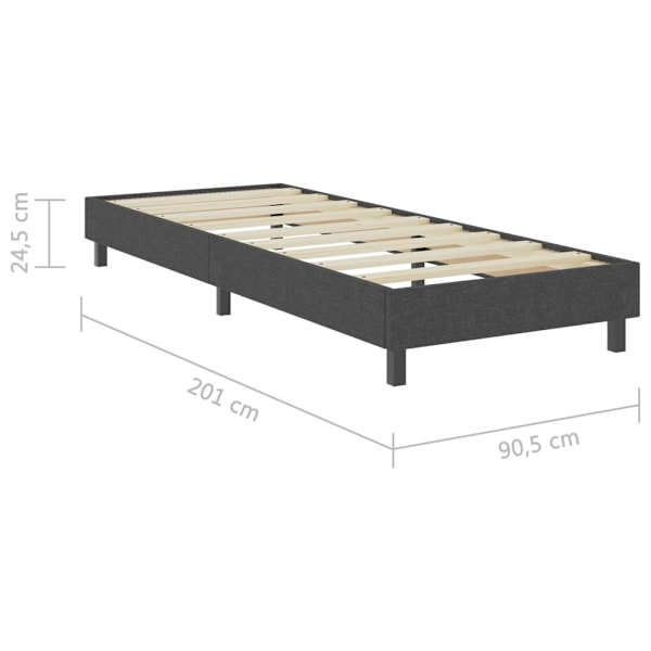 vidaXL Ramsäng grå tyg 90x200 cm grå