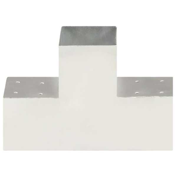 vidaXL Stolpbeslag 4 st T-form galvaniserad metall 101x101 mm Silver