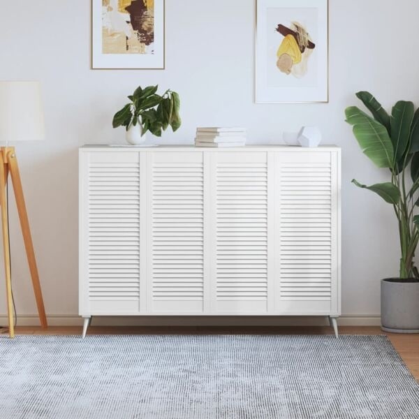 vidaXL Skåpluckor lamelldesign 4 st vit 99,3x39,4 cm massiv furu Vit