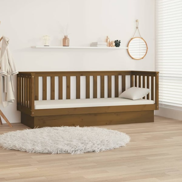 vidaXL Dagbädd honungsbrun 75x190 cm massiv furu Brun