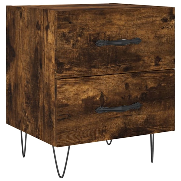 vidaXL Sängbord 2 st rökfärgad ek 40x35x47,5 cm konstruerat trä Brun