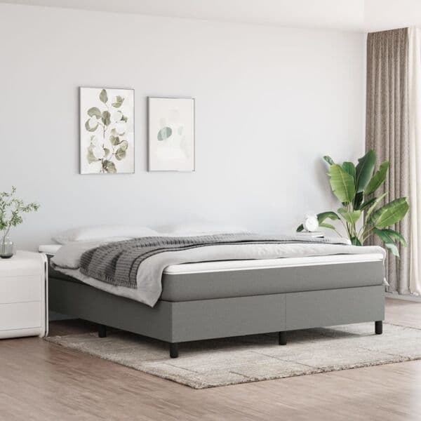 vidaXL Sängram utan madrass mörkgrå 160x200 cm tyg Grå