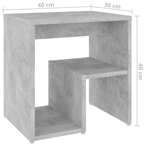 vidaXL Sängbord 2 st betonggrå 40x30x40 cm konstruerat trä grå