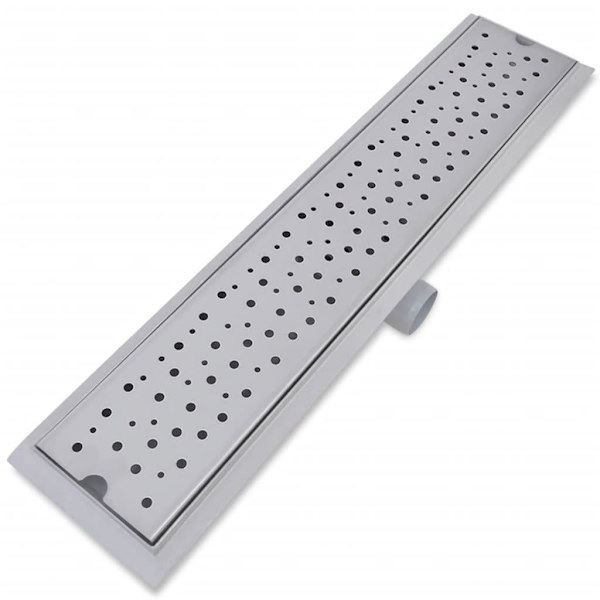vidaXL Avlång golvbrunn 2 st bubblor rostfritt stål 630x140 mm