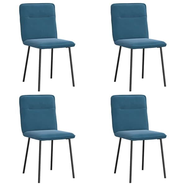 vidaXL Matstolar 4 st blå sammet Blå