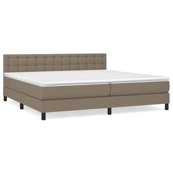 vidaXL Ramsäng med madrass taupe 200x200 cm tyg Taupe