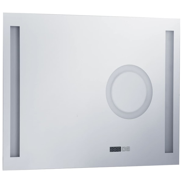 vidaXL Badrumsspegel LED med touch-sensor 80x60 cm Silver