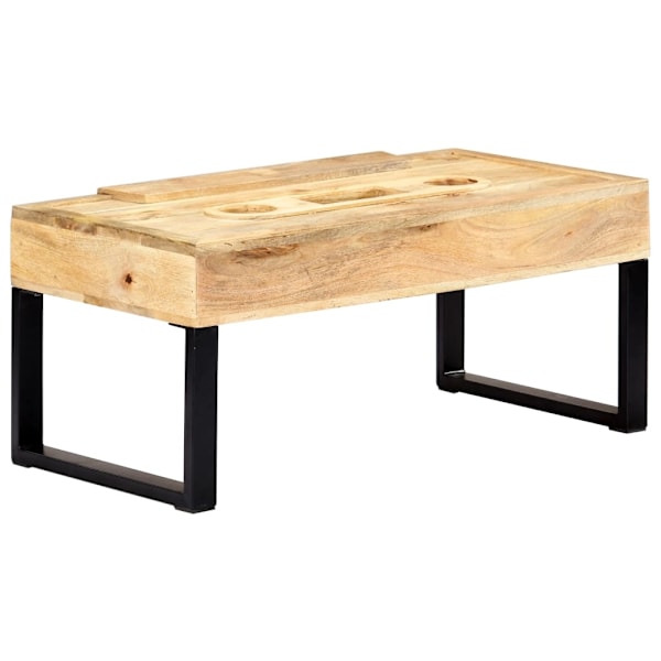 vidaXL Soffbord kassettband 100x52x45 cm massivt mangoträ Brun