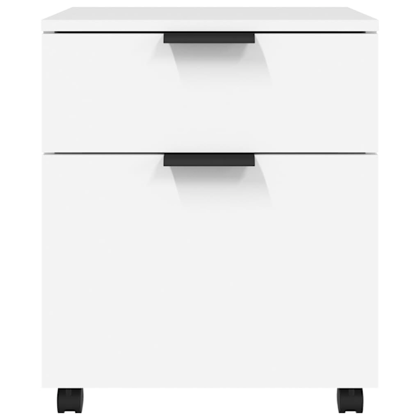 vidaXL Dokumentskåp med hjul vit 45x38x54 cm konstruerat trä Vit