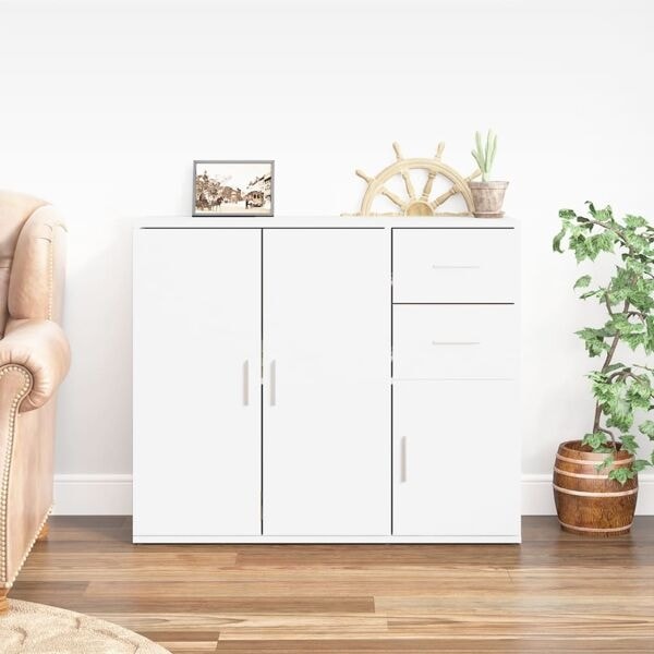 vidaXL Byrå vit 91x29,5x75 cm konstruerat trä Vit