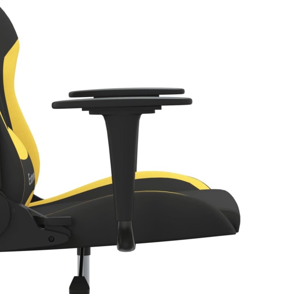 vidaXL Gamingstol med massage svart och gul tyg Gul