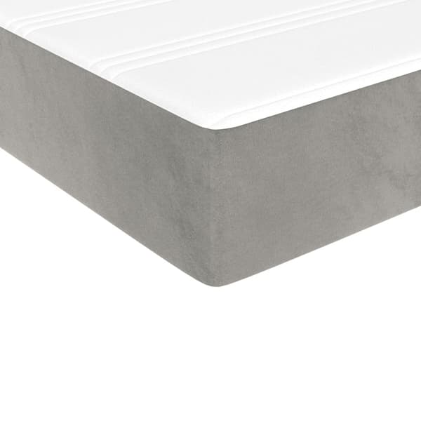vidaXL Ramsäng med madrass ljusgrå 100x200 cm sammet Grå