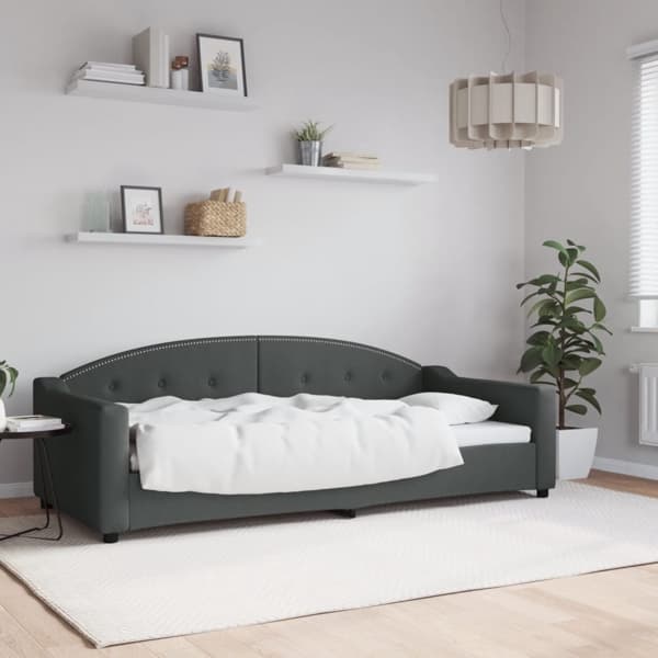 vidaXL Dagbädd mörkgrå 90x200 cm tyg Grå