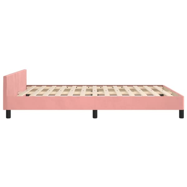 vidaXL Sängram med huvudgavel rosa 140x190 cm sammet Rosa