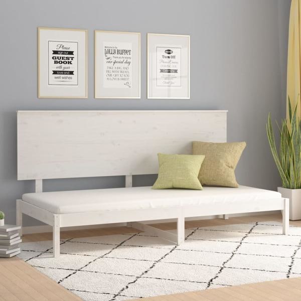 vidaXL Dagbädd vit 80x200 cm massiv furu Vit