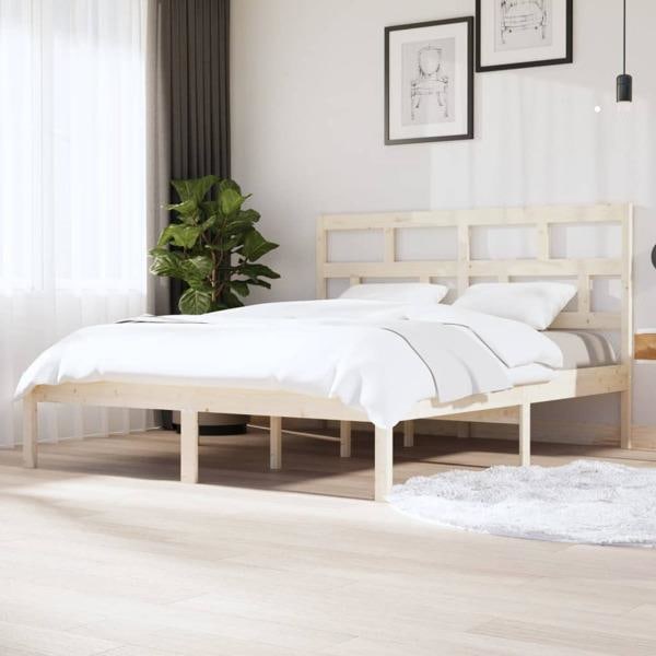 vidaXL Sängram massivt trä 180x200 cm Brun