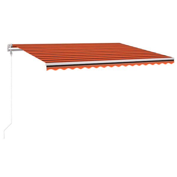 vidaXL Automatisk markis med vindsensor & LED 400x300 cm orange/brun Orange