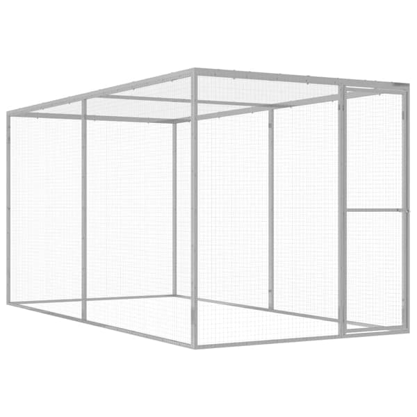 vidaXL Kattbur 3x1,5x1,5 m galvaniserat stål Silver