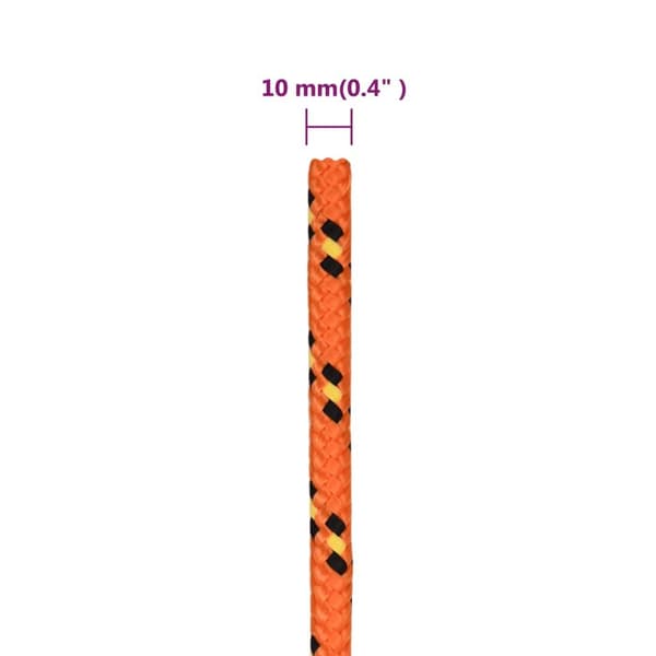 vidaXL Båtlina orange 10 mm 100 m polypropen