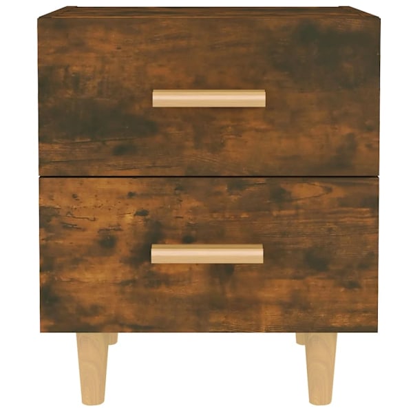 vidaXL Sängbord rökfärgad ek 40x35x47,5 cm Brun