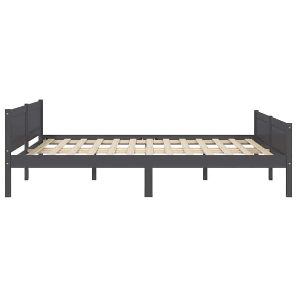 vidaXL Sängram massiv furu grå 160x200 cm grå