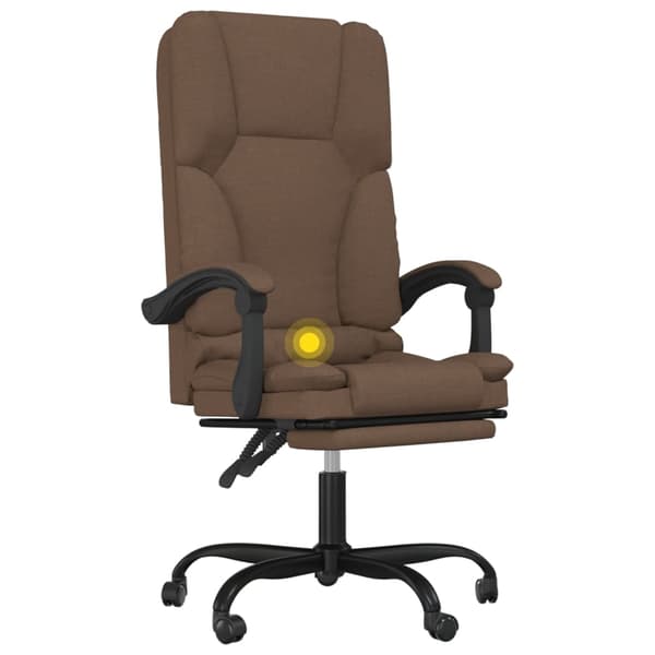 vidaXL Kontorsstol med massage brun tyg Brun