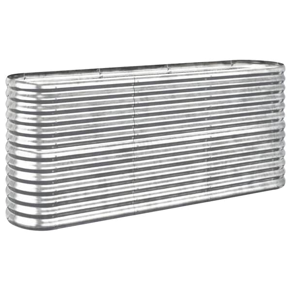 vidaXL Odlingslåda pulverlackerat stål 152x40x68 cm silver Silver