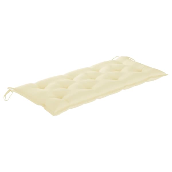 vidaXL Hopfällbar trädgårdsbänk med dyna 118 cm bambu Creme