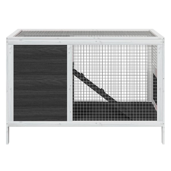 vidaXL Kaninbur grå 103x44x69,5 cm massiv furu Grå