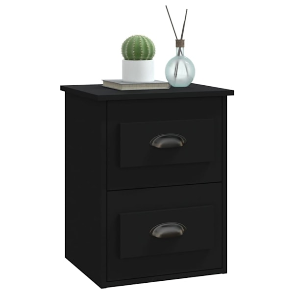 vidaXL Väggmonterade sängbord svart 41,5x36x53cm Svart