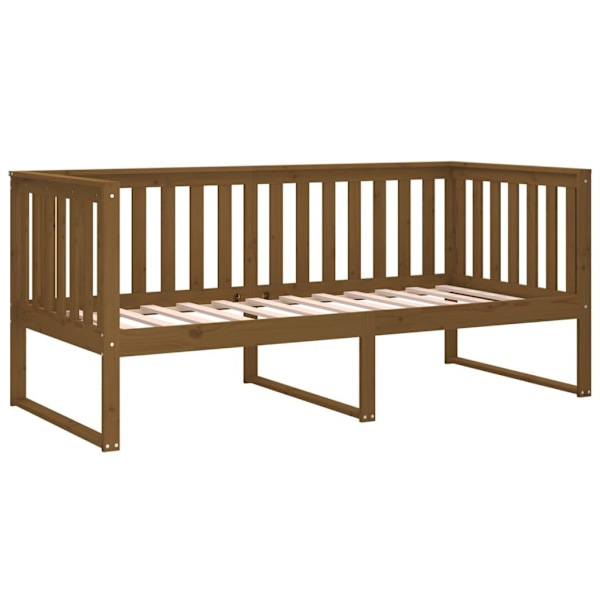 vidaXL Dagbädd honungsbrun 90x190 cm massiv furu Brun