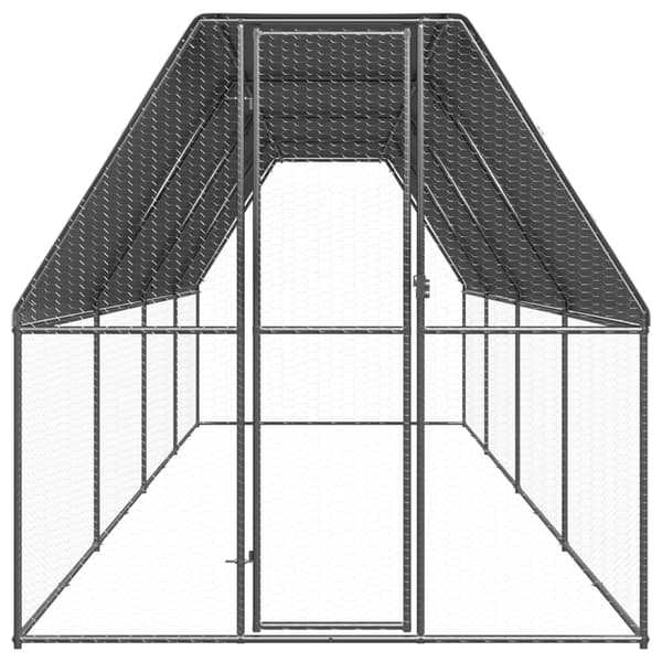 vidaXL Hönsbur för utomhusbruk 2x8x2 m galvaniserat stål Silver