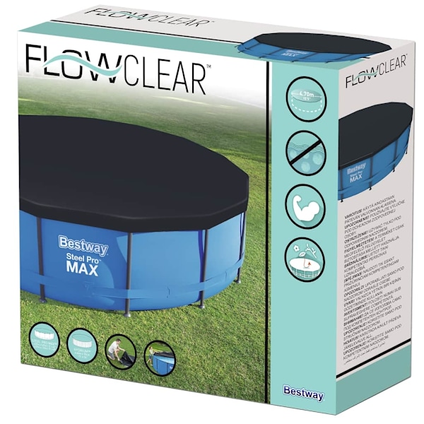 Bestway Poolöverdrag Flowclear 457 cm Antracit