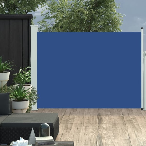 vidaXL Infällbar sidomarkis 100x500 cm blå Blå