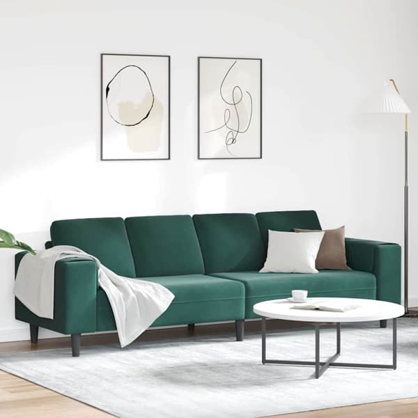 vidaXL Vardagsrumsoffa Mörkgrön 250 x 77 x 76 cm Grön
