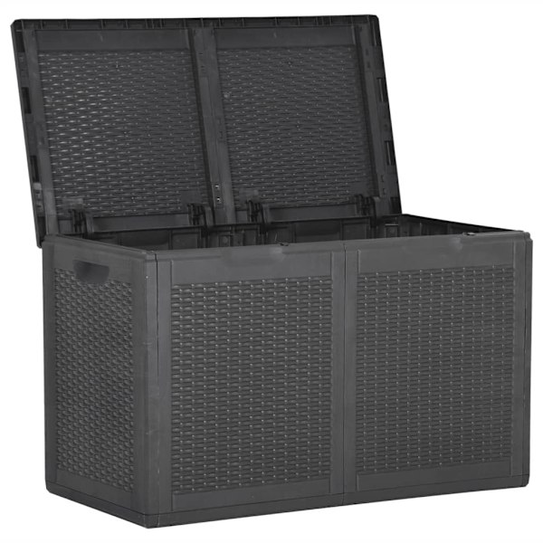 vidaXL Dynbox 180 liter svart PP-rotting Svart