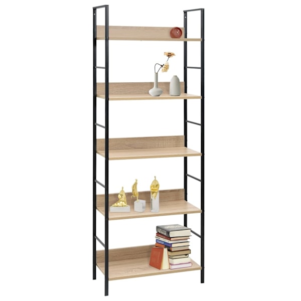 vidaXL Bokhylla 5 hyllplan ek 60x27,6x158,5 cm konstruerat trä Brun