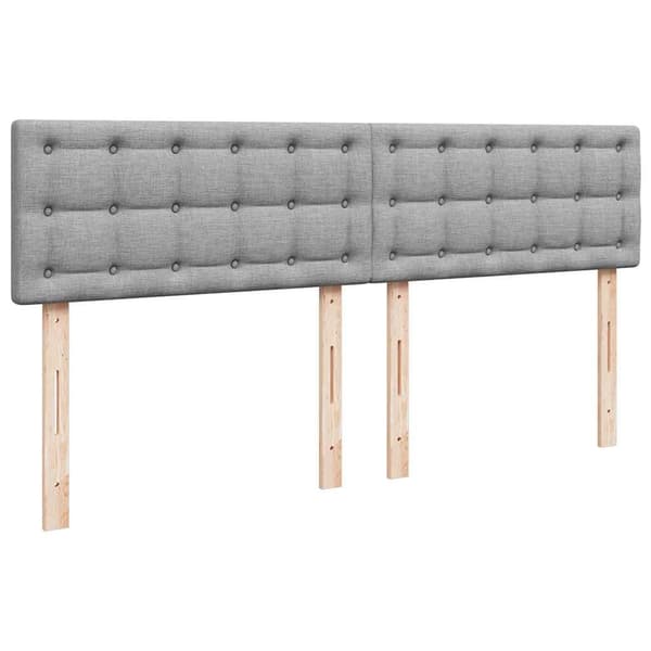 vidaXL Ramsäng med madrass ljusgrå 200x200 cm tyg Grå