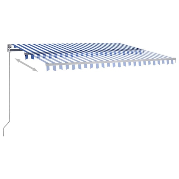 vidaXL Fristående markis automatisk 400x350 cm blå/vit Blå