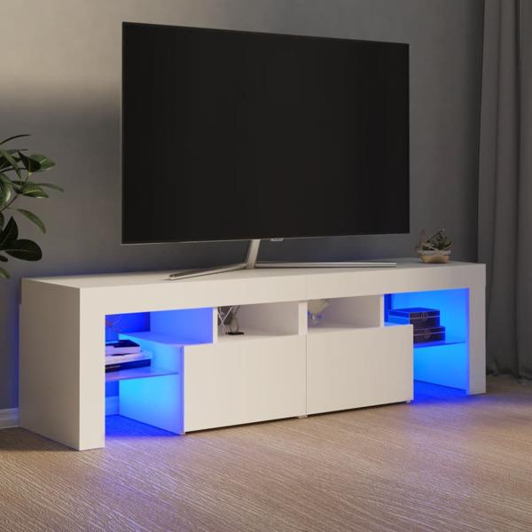 vidaXL Tv-bänk med LED-belysning vit 140x36,5x40 cm Vit