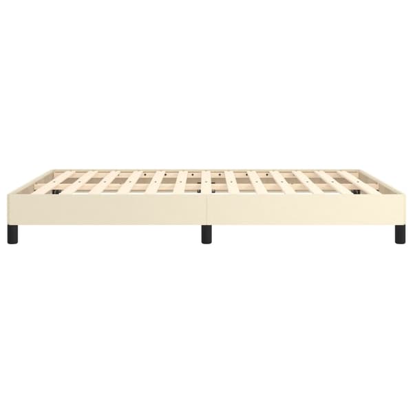 vidaXL Sängram gräddvit 140x190 cm konstläder Kräm
