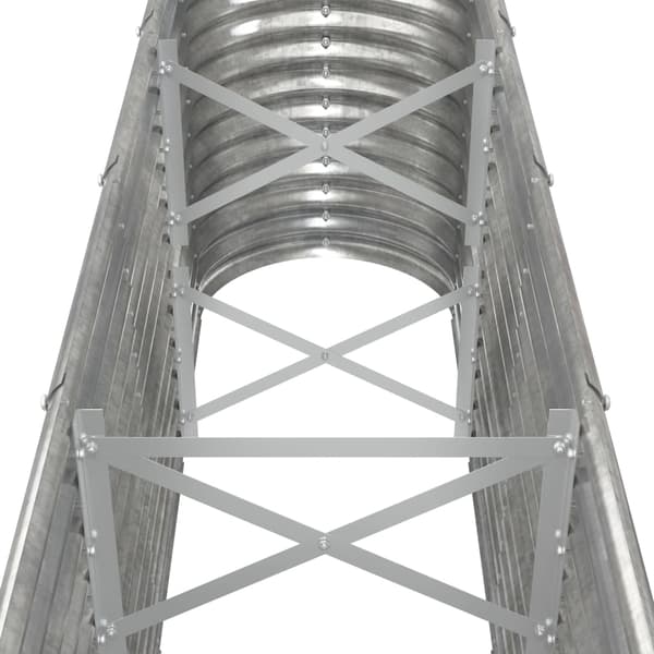 vidaXL Odlingslåda pulverlackerat stål 332x40x68 cm silver Silver