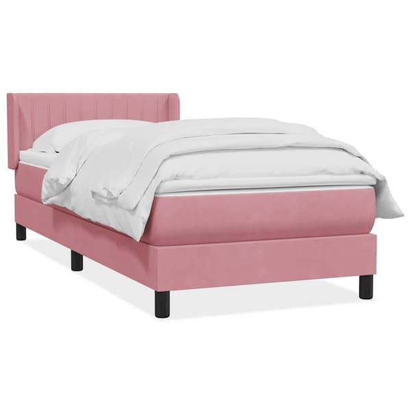 vidaXL Ramsäng med madrass rosa 90x210 cm sammet Rosa